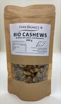 200g Bio-Cashew Kerne, geröstet mit Olive & Rosmarin