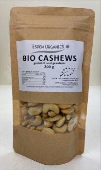 200g Bio-Cashew Kerne, geröstet und gesalzen