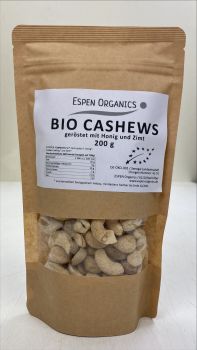 200g Bio-Cashew Kerne, geröstet mit Honig & Zimt