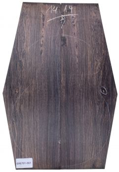 Preview: Back & Sides African Blackwood, small Classic Size Unique Piece #061