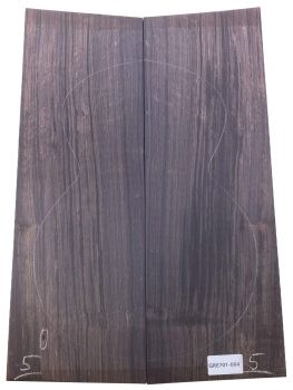 Preview: Back & Sides African Blackwood, Classic Size Unique Piece #064