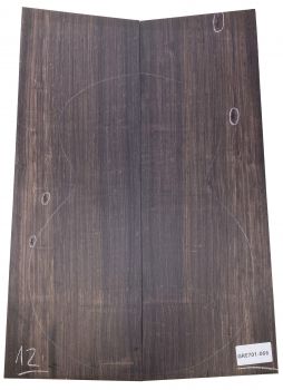 Preview: Back & Sides African Blackwood, small Classic Size Unique Piece #066