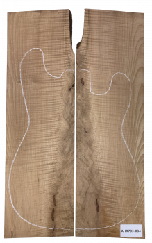 Top Sycamore / Europ. Maple curly, Caramel, 2-pcs. 24mm Unique Piece #084