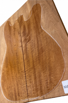 Preview: Top Mahagoni Swietenia geriegelt 492x197x50 mm Einzelstück #002