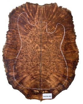 Top Thuya-Burl 2-pcs. 9mm Unique Piece #003