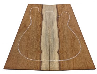 Preview: Top African Koa decent curl AA with sapwood, 2-pcs. 22mm