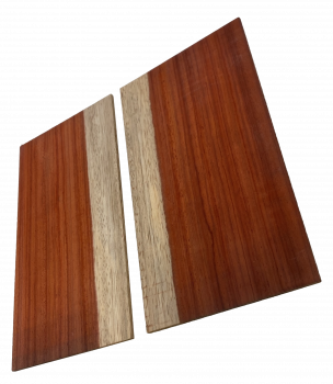 Preview: Head Stock Veneer Padouk, red with Sapwood, 2 pcs. bookmatched