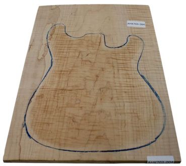 Top Maple American, curly, 1-pc. 585x375x11mm Unique Piece #004