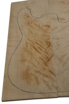 Top Spalted Maple 2-teilig 7 mm Einzelstück #003