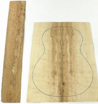 Back & Sides Bird's Eye Maple AA white-brown, Classic Size