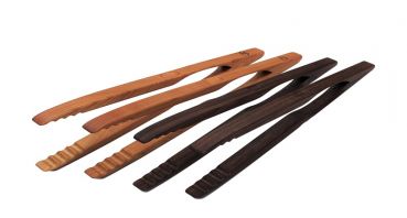 Barbecue tongs made from domestic woods