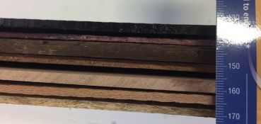 Preview: Sawn Veneer sheets, mixed species, Inlay, thickness 2-5mm 1kg