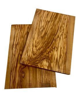 Olive wood olive set of 2 cutting boards planks 32 x 22/17 x 2.5cm