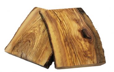 Olive wood olive set of 2 cutting boards planks 32 x 22/17 x 2.5cm