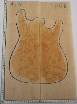 Top Bird's Eye Maple white AAA, 2-pcs., 8mm