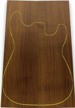 Top Sycamore / European Maple, curly A, "Choco", 2-pcs. 20mm