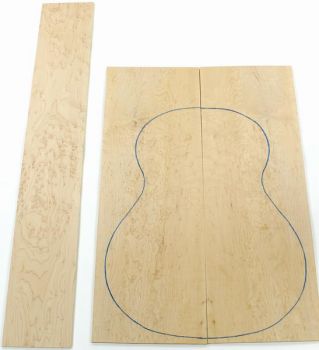 Back & Sides Bird's Eye Maple A white, Western Size