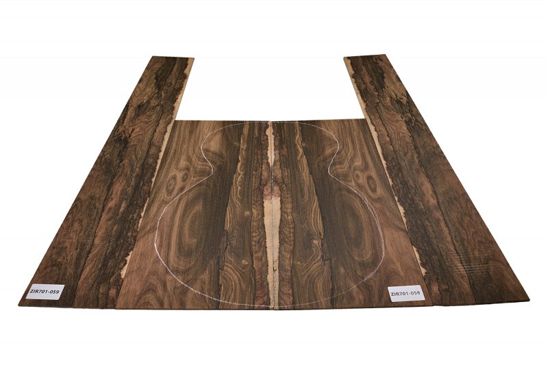 Back & Sides Zirikote Western Size Unique Piece #059