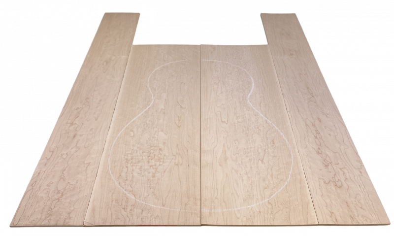Back & Sides Bird's Eye Maple AAA white, Classic Size