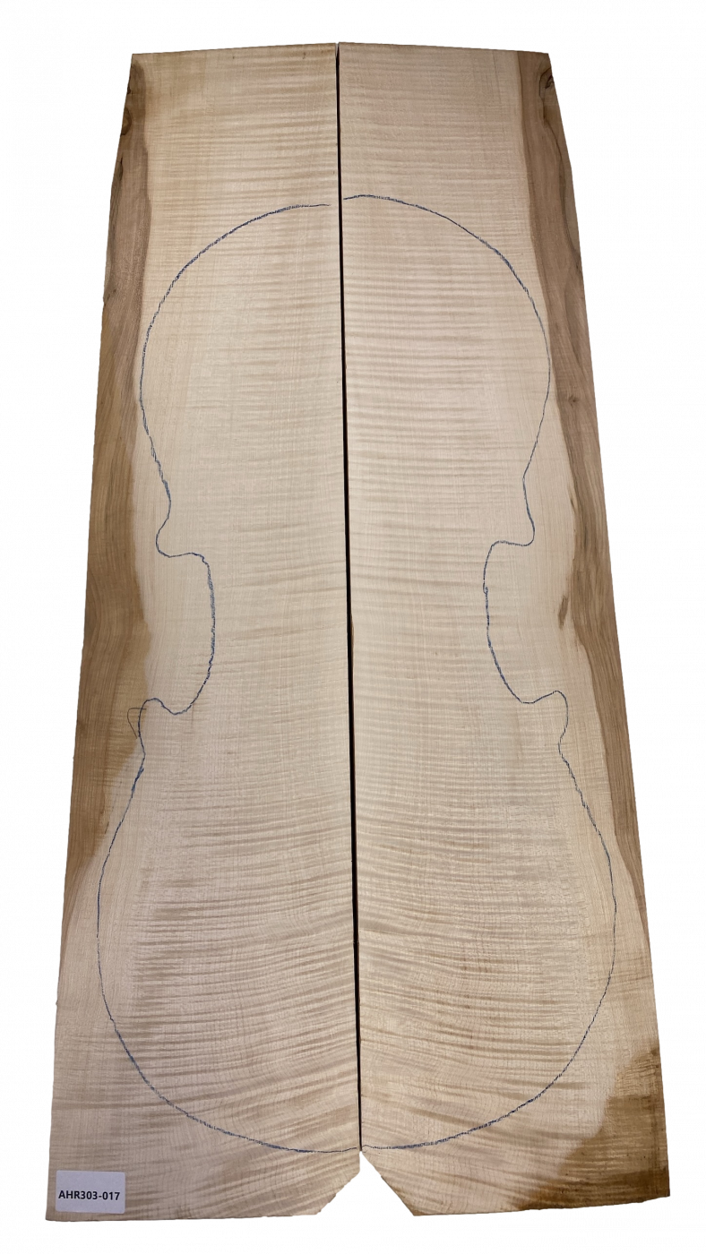 Set Back, Sides and Neck plank Curly Maple for Cello Unique Piece #017