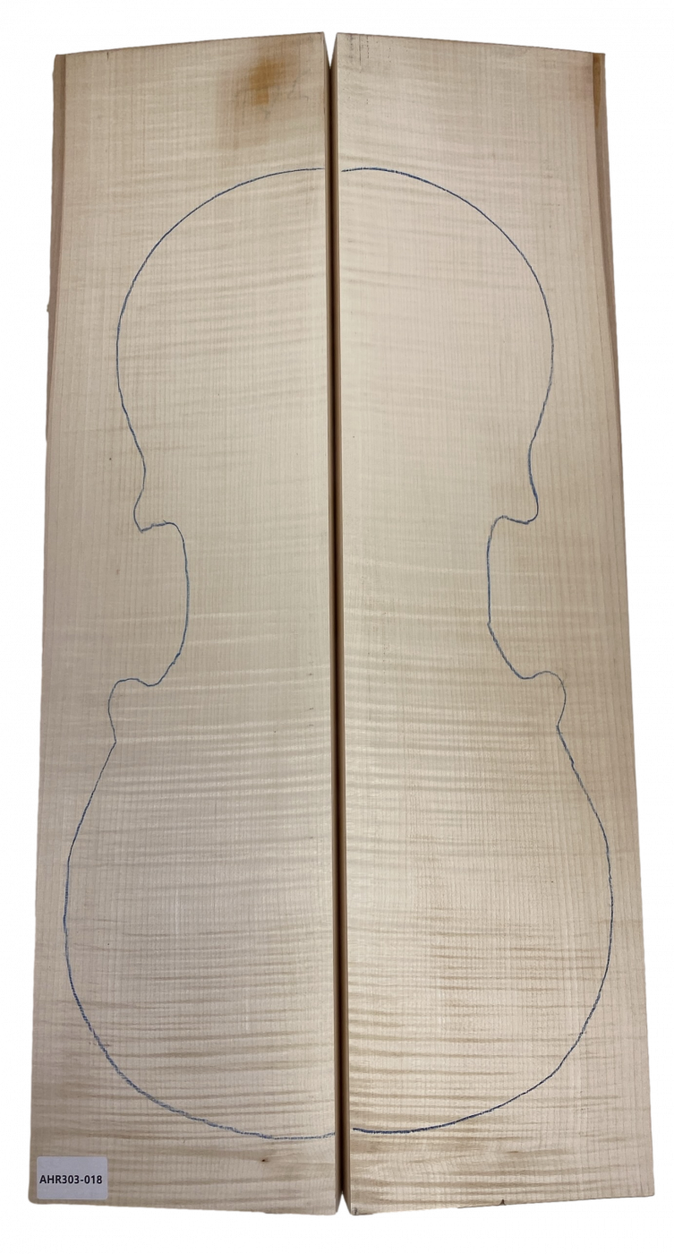 Set Back, Sides and Neck plank Curly Maple for Cello Unique Piece #018