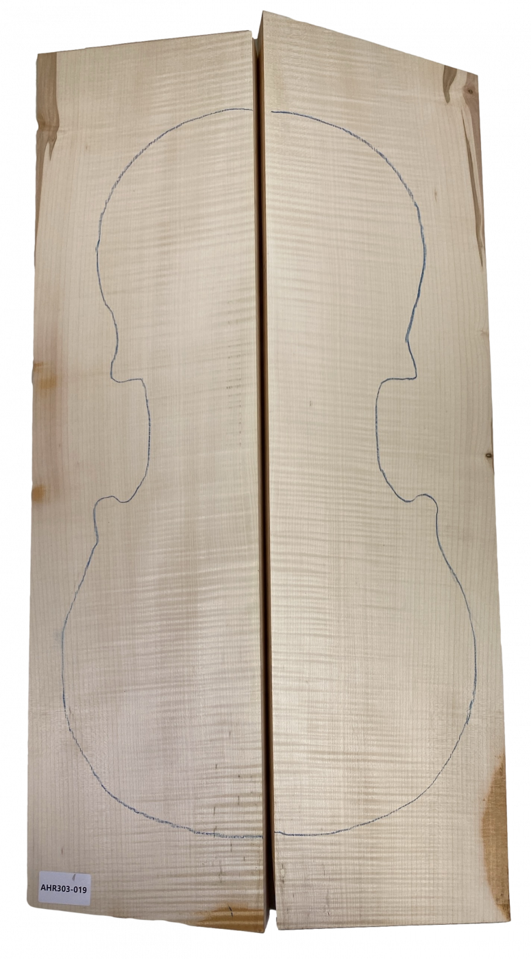 Set Back, Sides and Neck plank Curly Maple for Cello Unique Piece #019