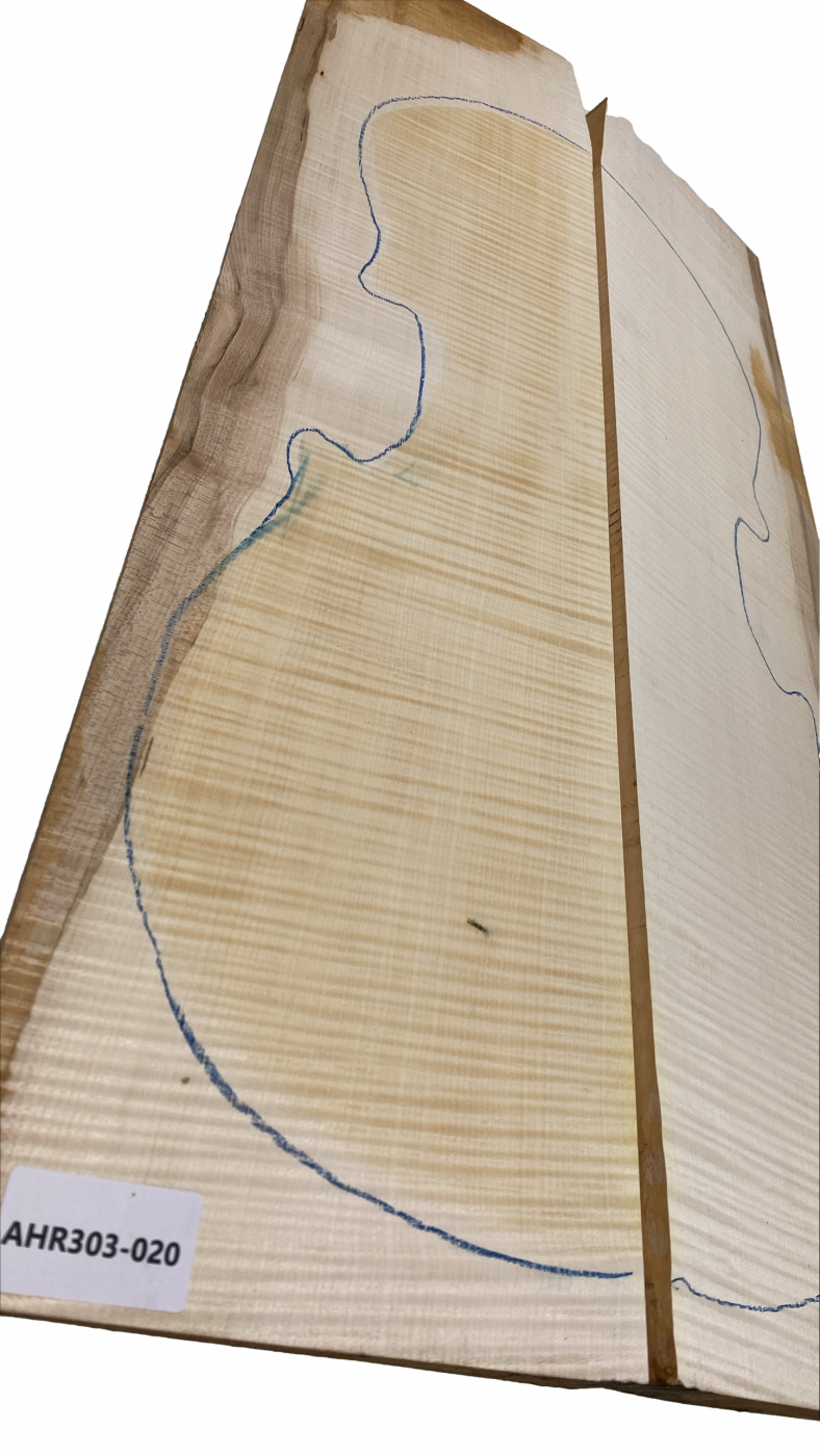 Set Back, Sides and Neck plank Curly Maple for Cello Unique Piece #020