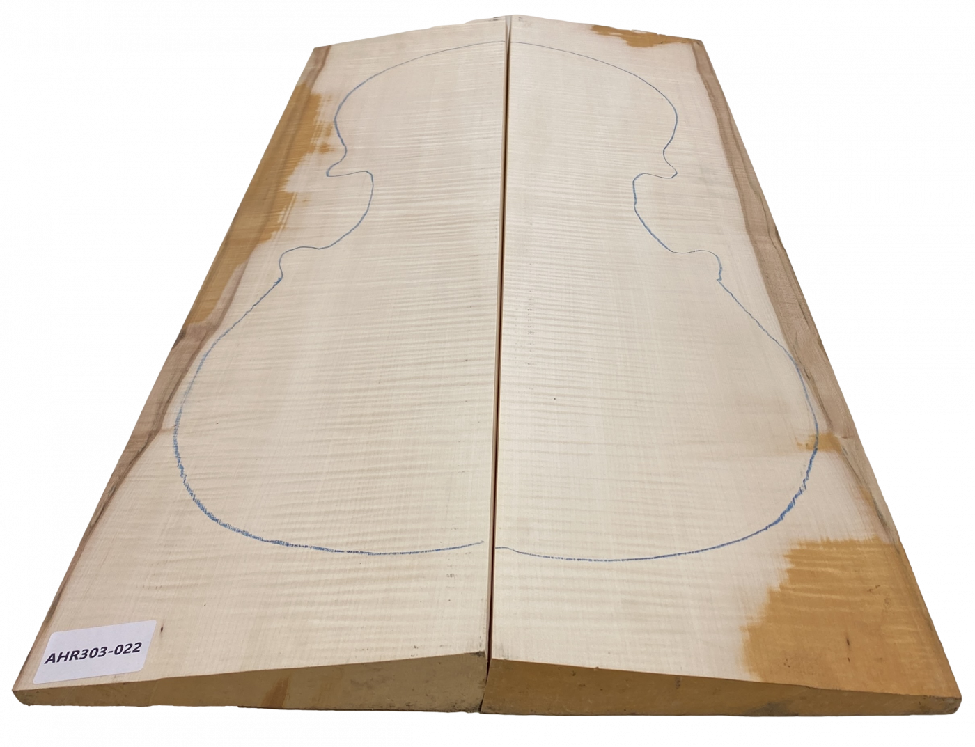 Set Back, Sides and Neck plank Curly Maple for Cello Unique Piece #022