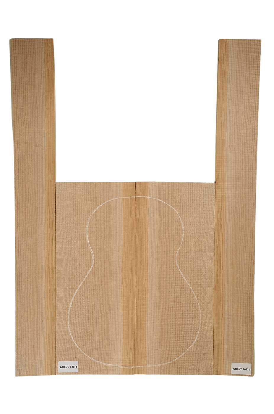 Back & Sides American Curly Maple, Classic Size, Unique Piece #014