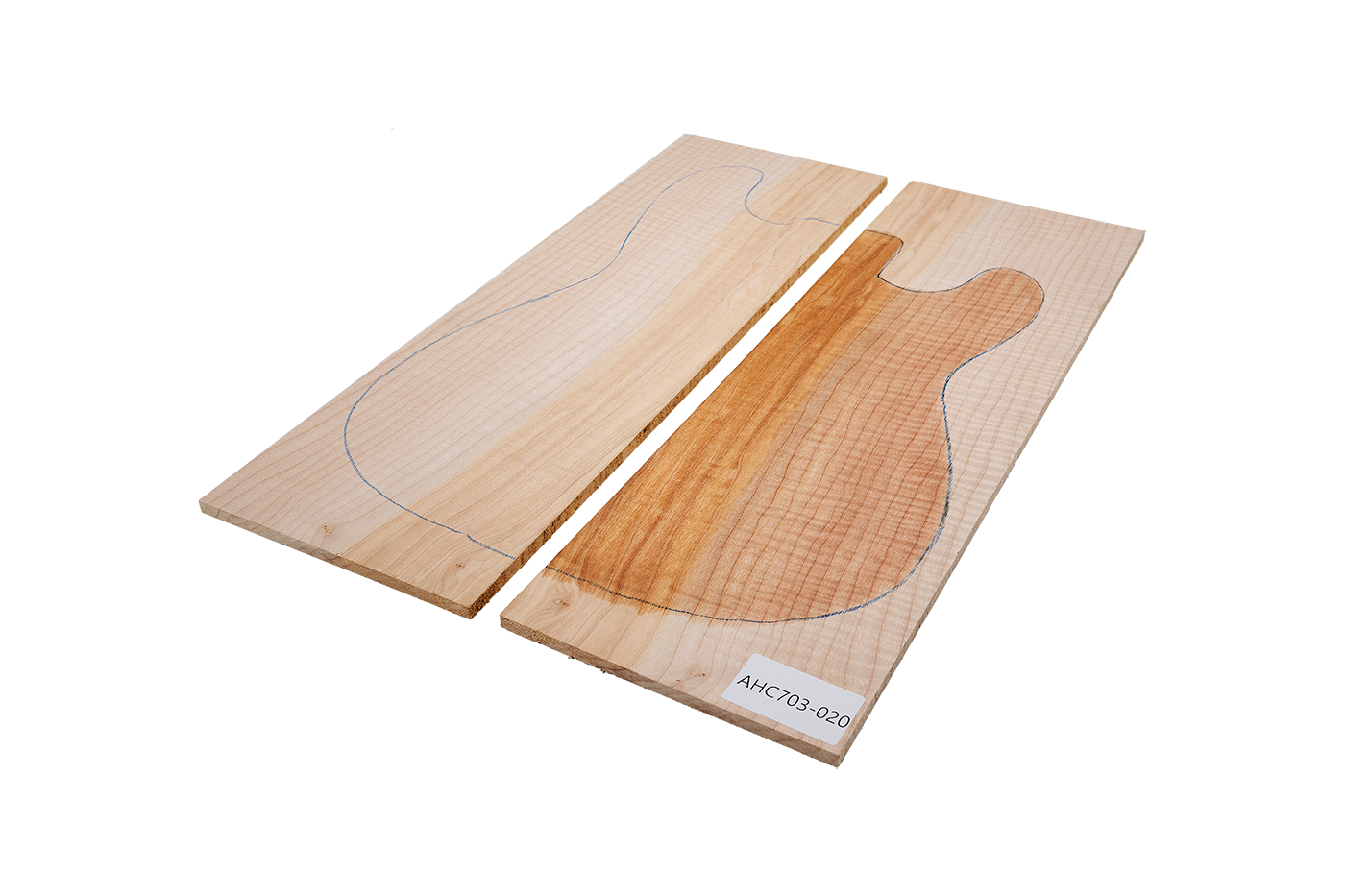 Top Curly American Maple, 2-pcs. 8mm Unique Piece #020