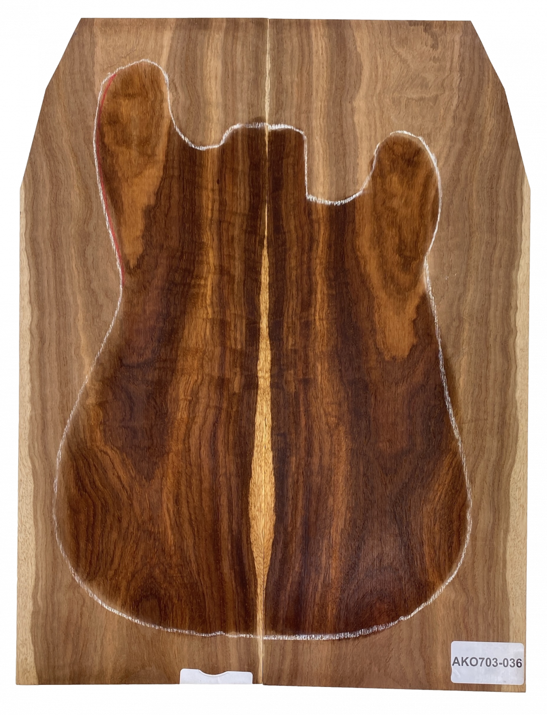 Top Afrik. Koa 22mm, 2-tlg., Einzelstück #036