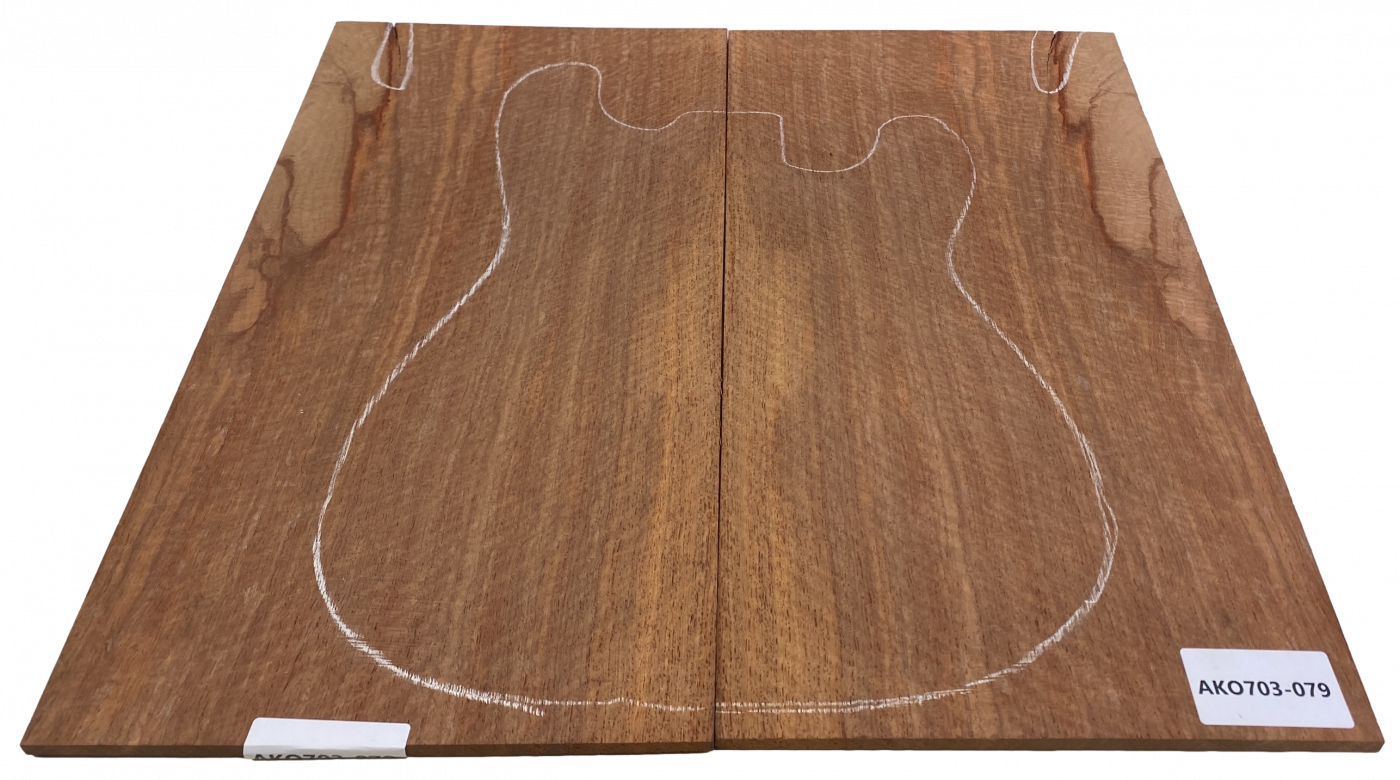 Top Afrik. Koa, 2-tlg. 7mm, dezent geflammt, Einzelstück #079