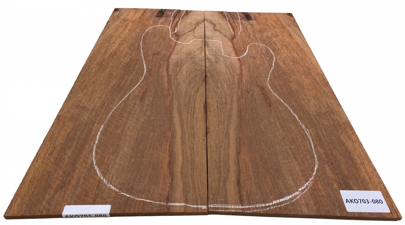 Top Afrik. Koa, 2-tlg. 7mm, dezent geflammt, Einzelstück #080