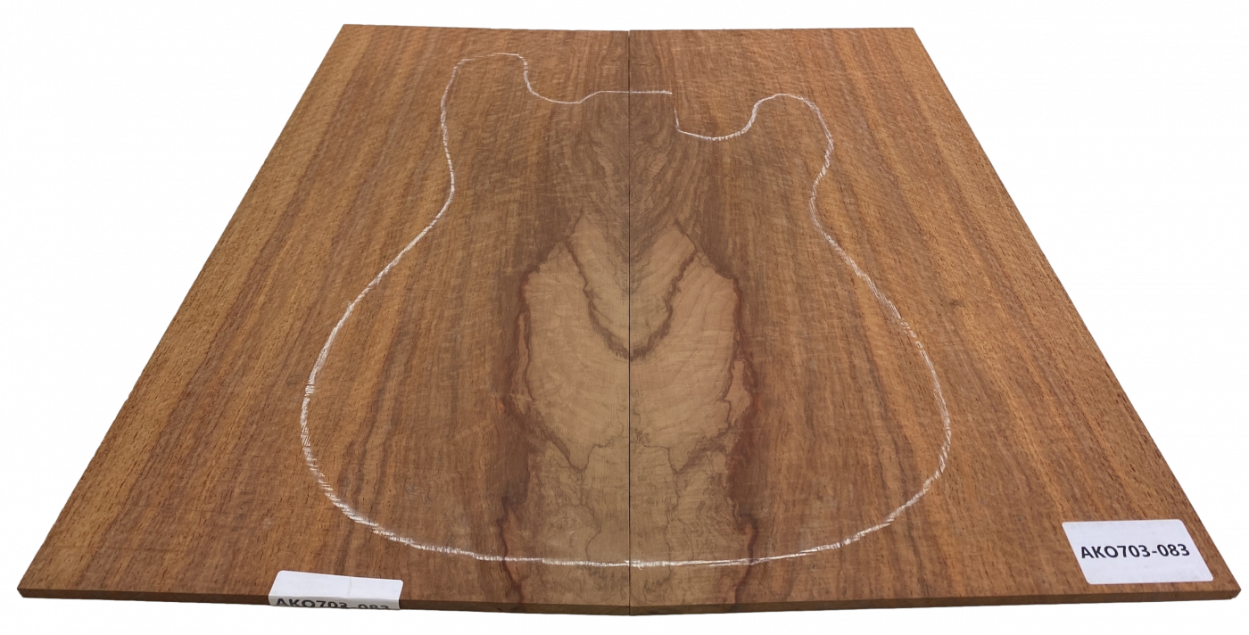Top Afrik. Koa, 2-tlg. 7mm, dezent geflammt, Einzelstück #083