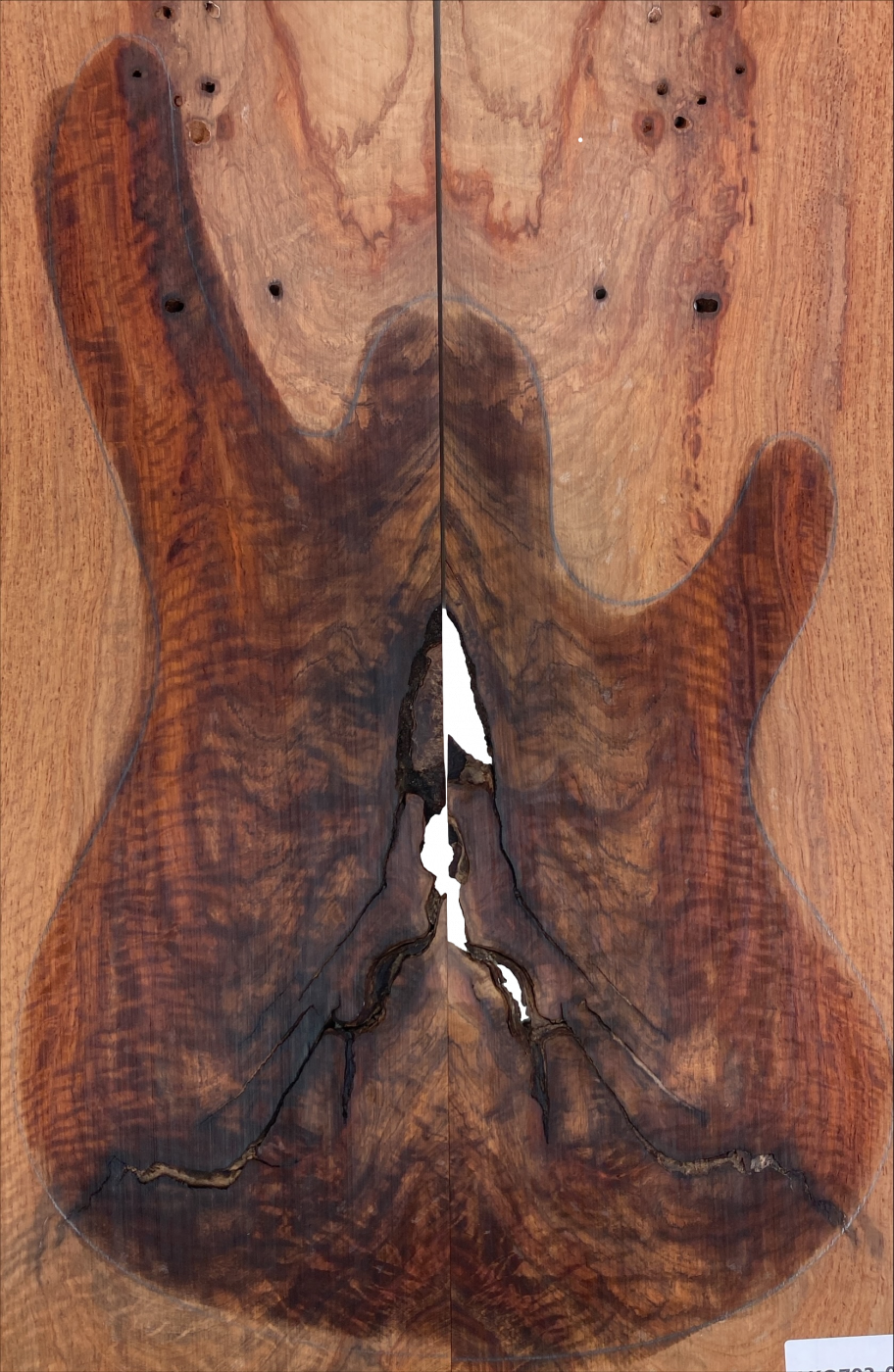 Top Afrik. Koa, 2-tlg. 7mm, dezent geflammt, Einzelstück #084