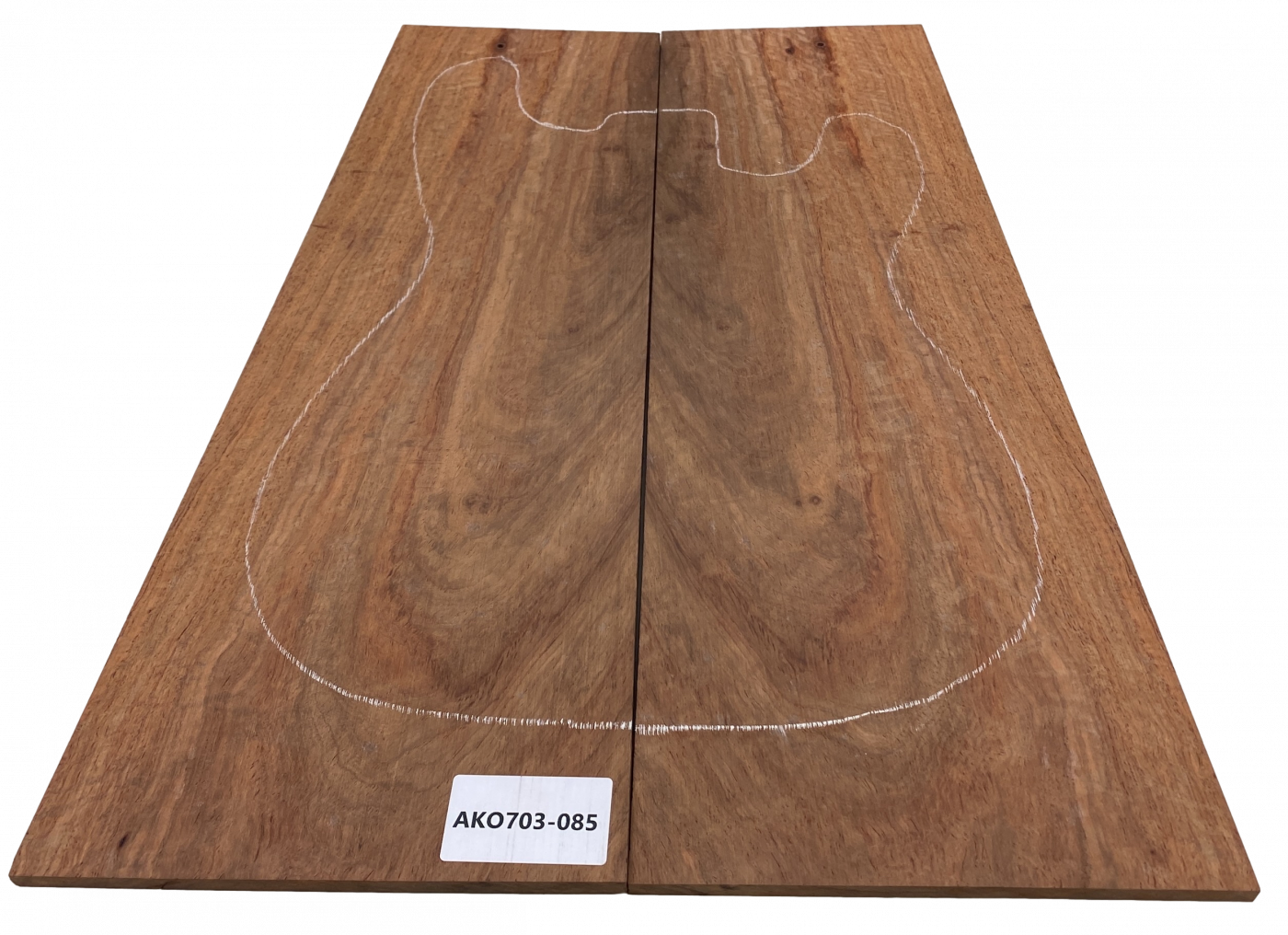 Top African Koa, 2-pcs. 7mm, gentle curl, Unique Piece #085