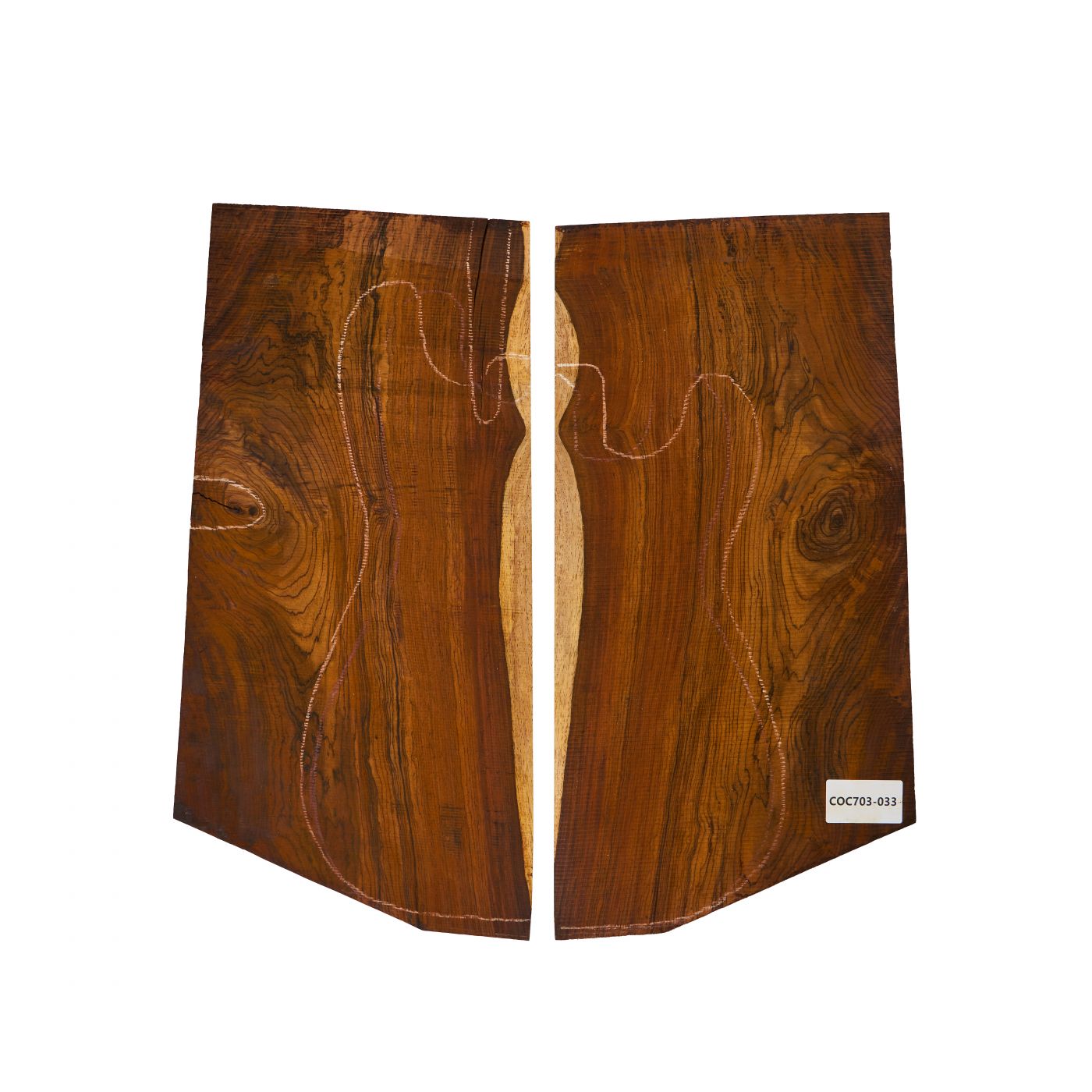 Top Cocobolo , 2-pcs., 6mm Unique Piece #033