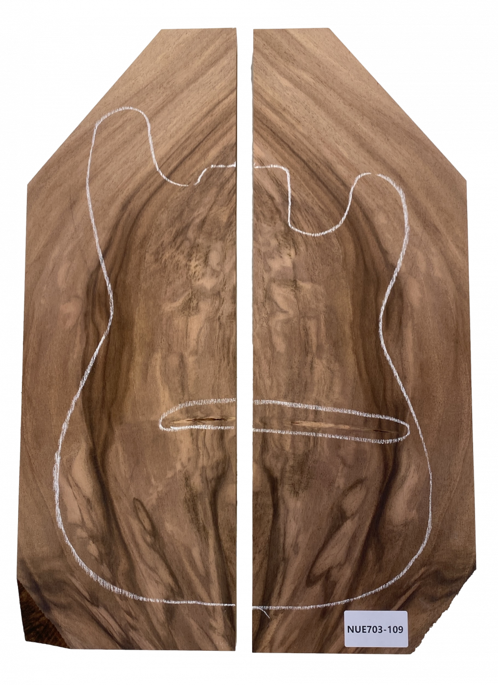Top European Walnut figured 2-pcs., 24mm, Unique Piece #109