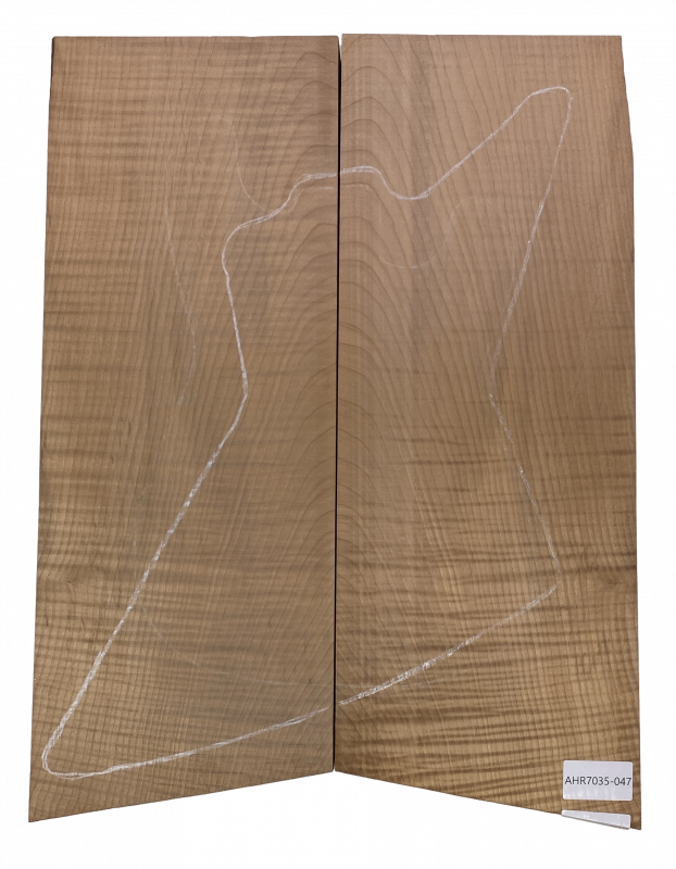 Body Ahorn leicht geriegelt, 2-tlg. bookmatched, Explorer, Caramel, Einzelstück #047