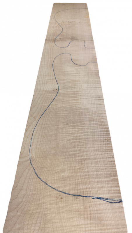Body Ahorn leicht geriegelt A, 2-tlg., grainmatched, Einzelstück #059