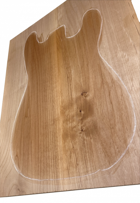 Body Am. Red Alder, 2-pcs. edge-glued, 40mm Unique Piece #014