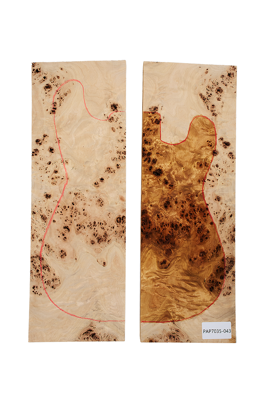 Body Poplar Burl 2-pcs., Unique Piece #043