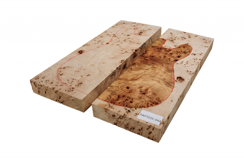 Body Poplar Burl 2-pcs. bookmatched, Unique Piece #044