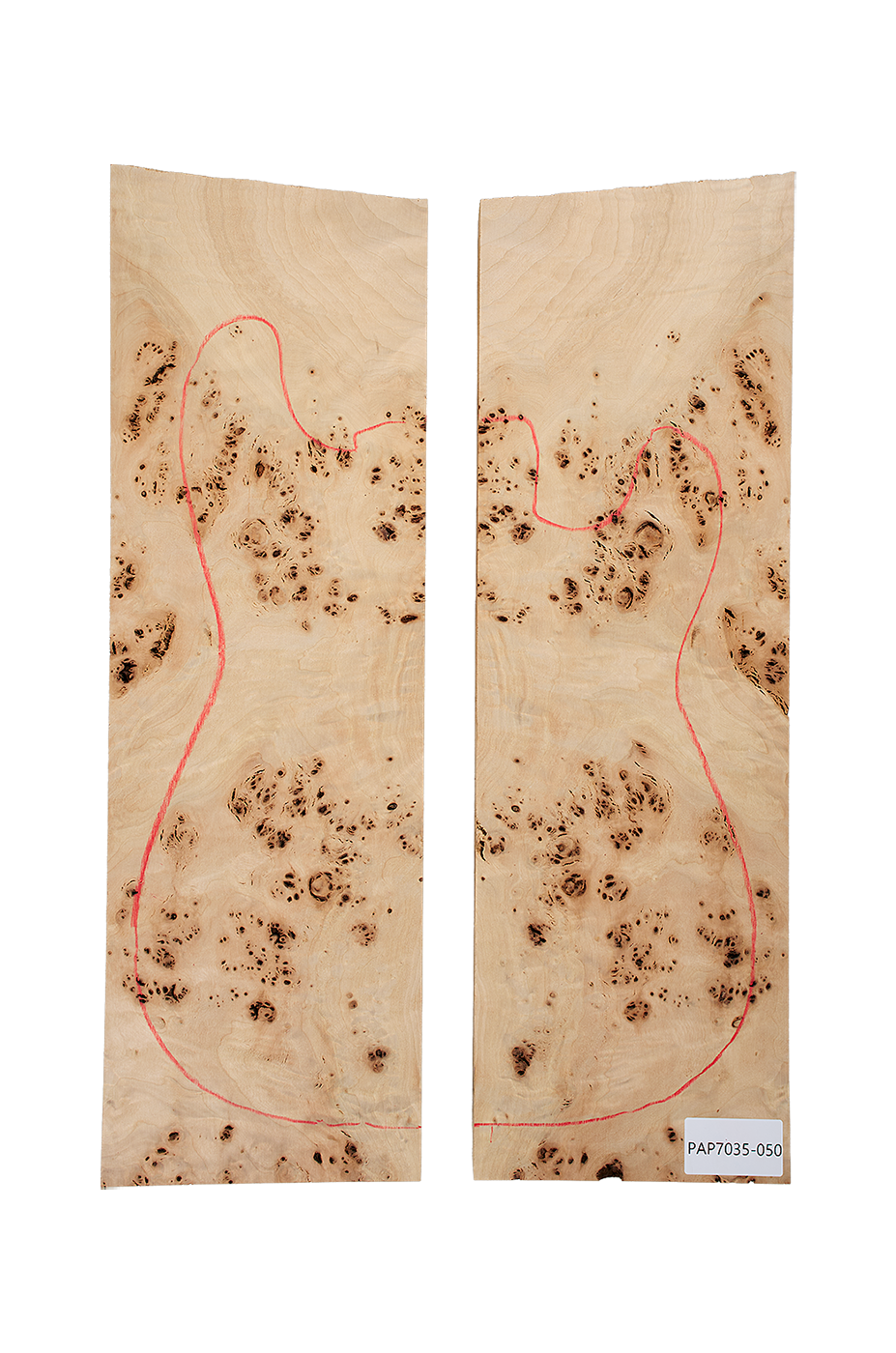 Body Poplar Burl, 2-pcs. bookmatched, Unique Piece #050
