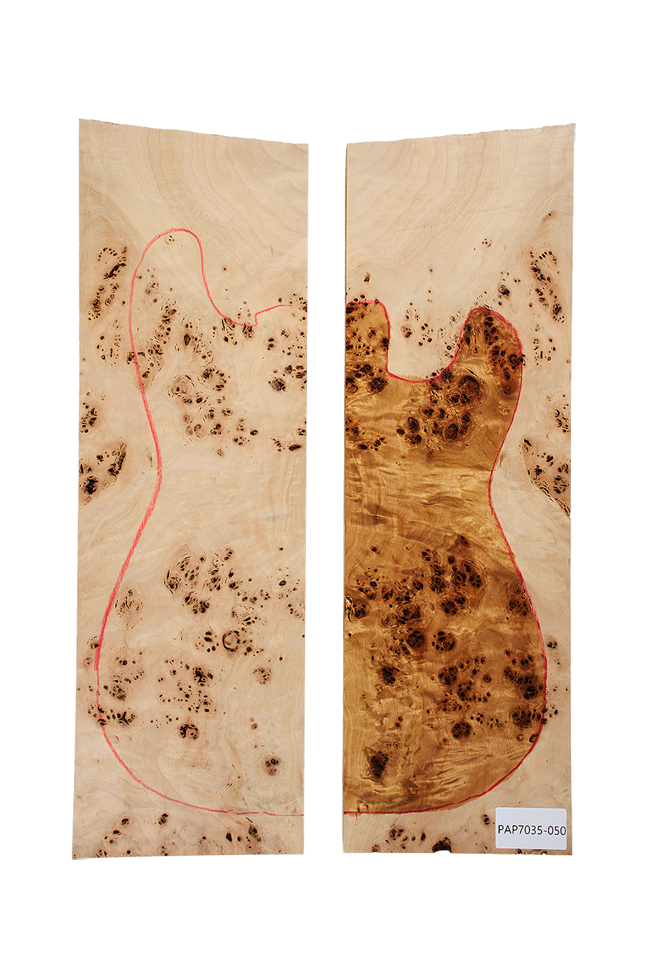 Body Poplar Burl, 2-pcs. bookmatched, Unique Piece #050