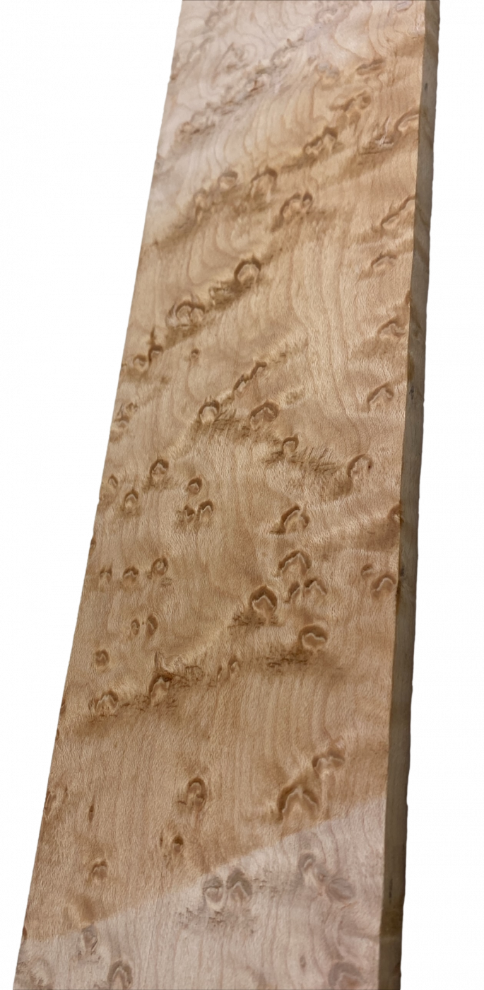 Fretboard Bird's Eye Maple white 720x83x9mm Unique Piece #007