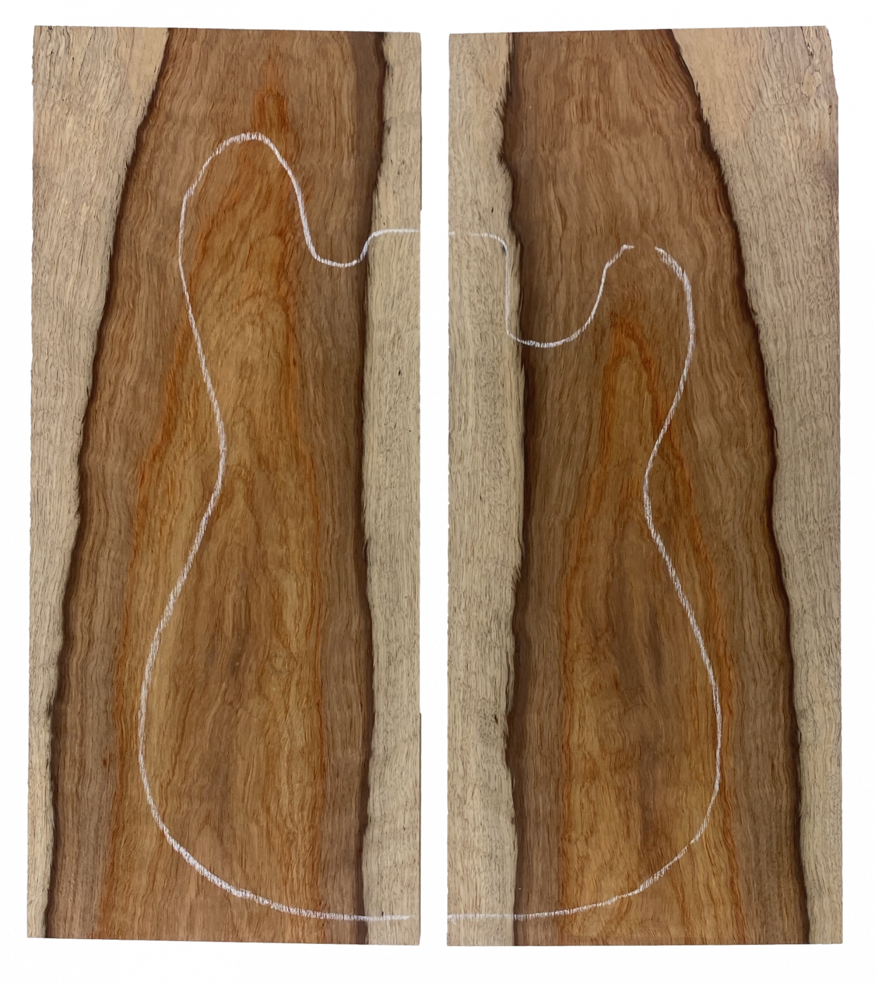 Top Koa Afrikanisch leicht geflammt AA m. Splint, 2-tlg. 22mm