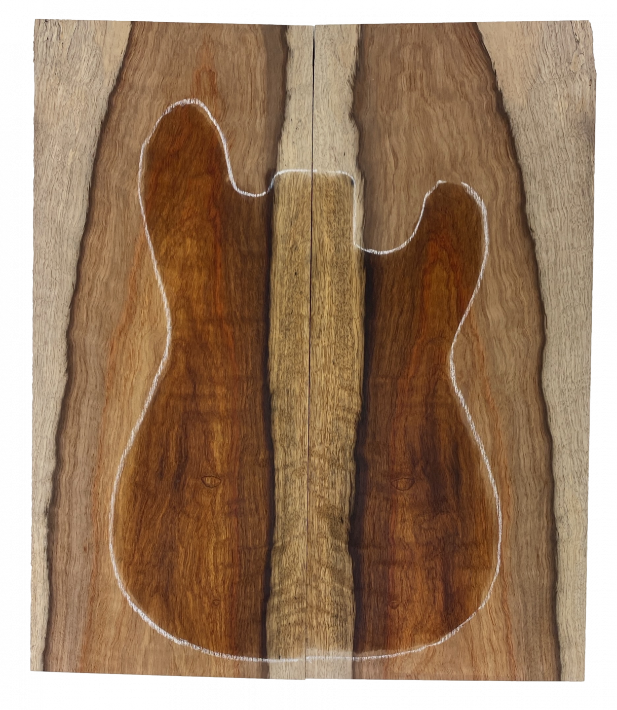 Top Koa Afrikanisch leicht geflammt AA m. Splint, 2-tlg. 22mm
