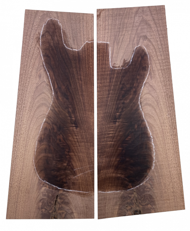 Top Nussbaum, amerik. gut strukturiert AA, 2-pcs. 8mm