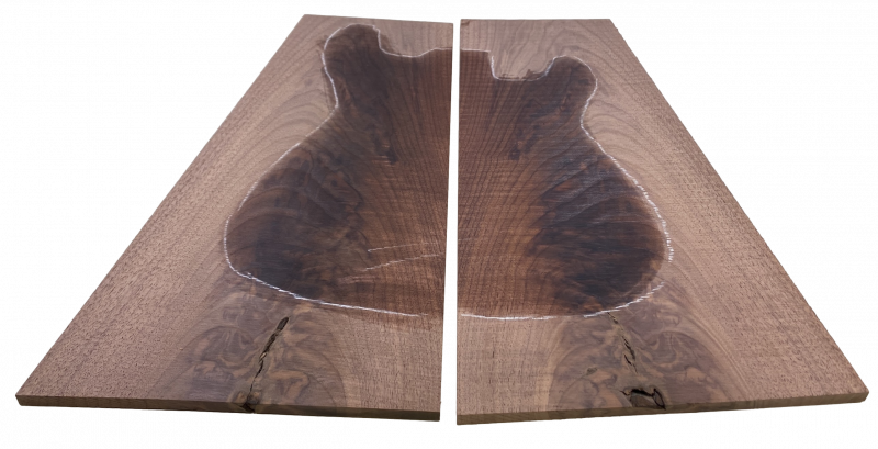 Top Nussbaum, amerik. gut strukturiert AA, 2-pcs. 8mm